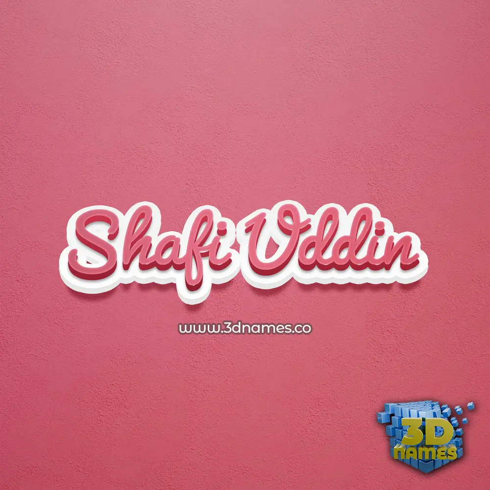 shafi uddin in Red Scribble style - 3D name wallpaper