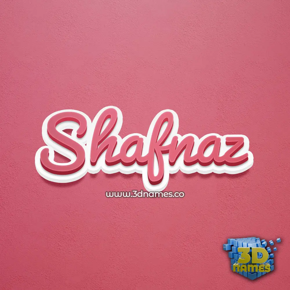 shafnaz in Red Scribble style - 3D name wallpaper