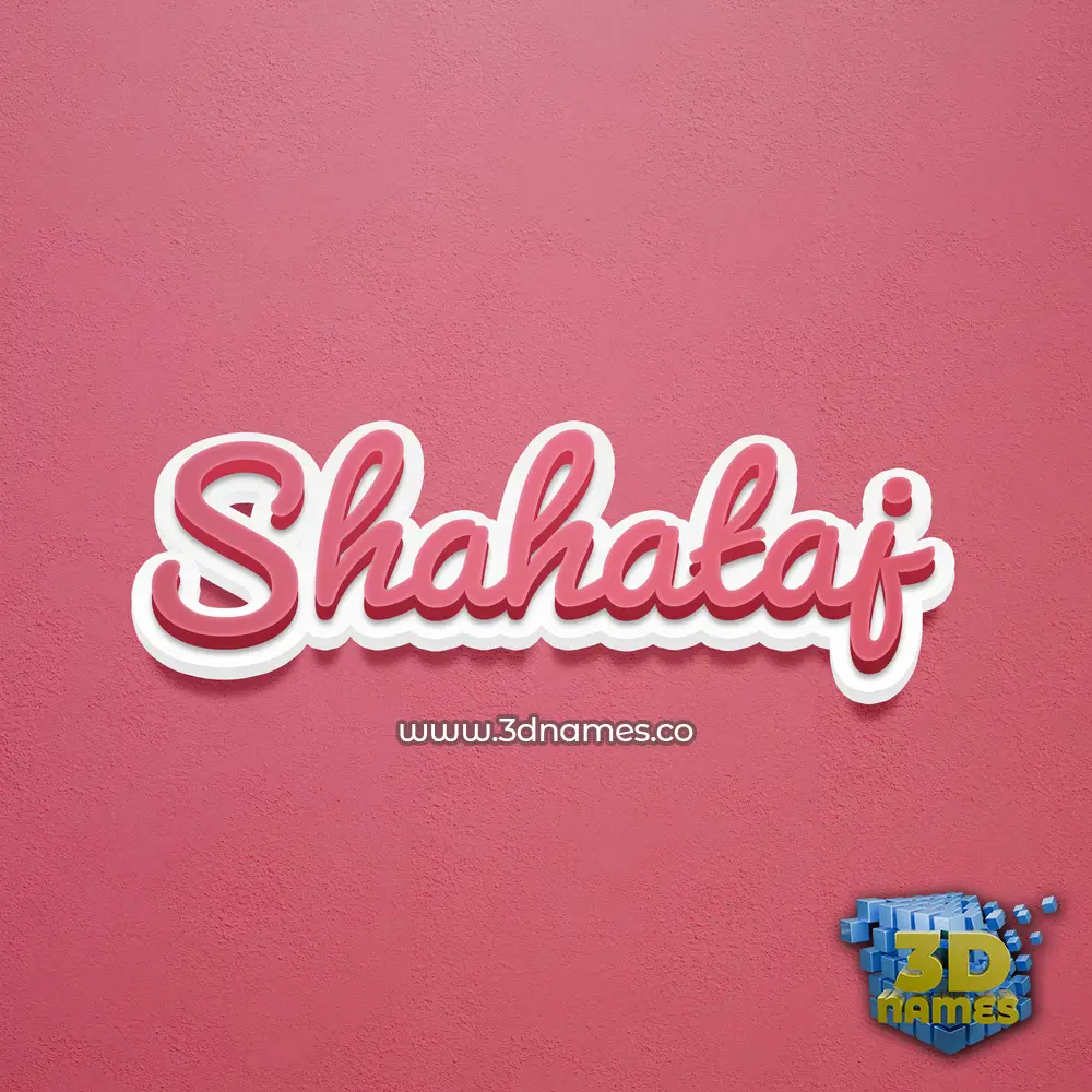shahataj in Red Scribble style - 3D name wallpaper