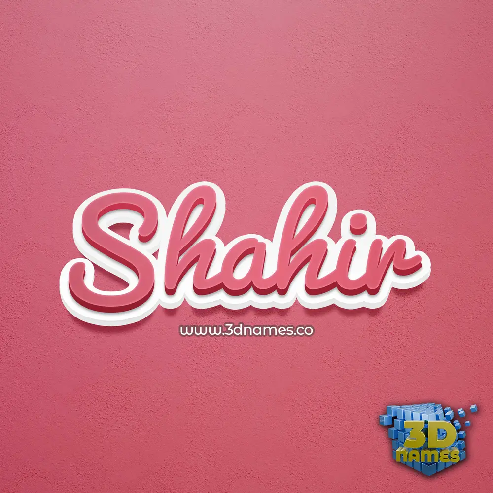 shahir in Red Scribble style - 3D name wallpaper