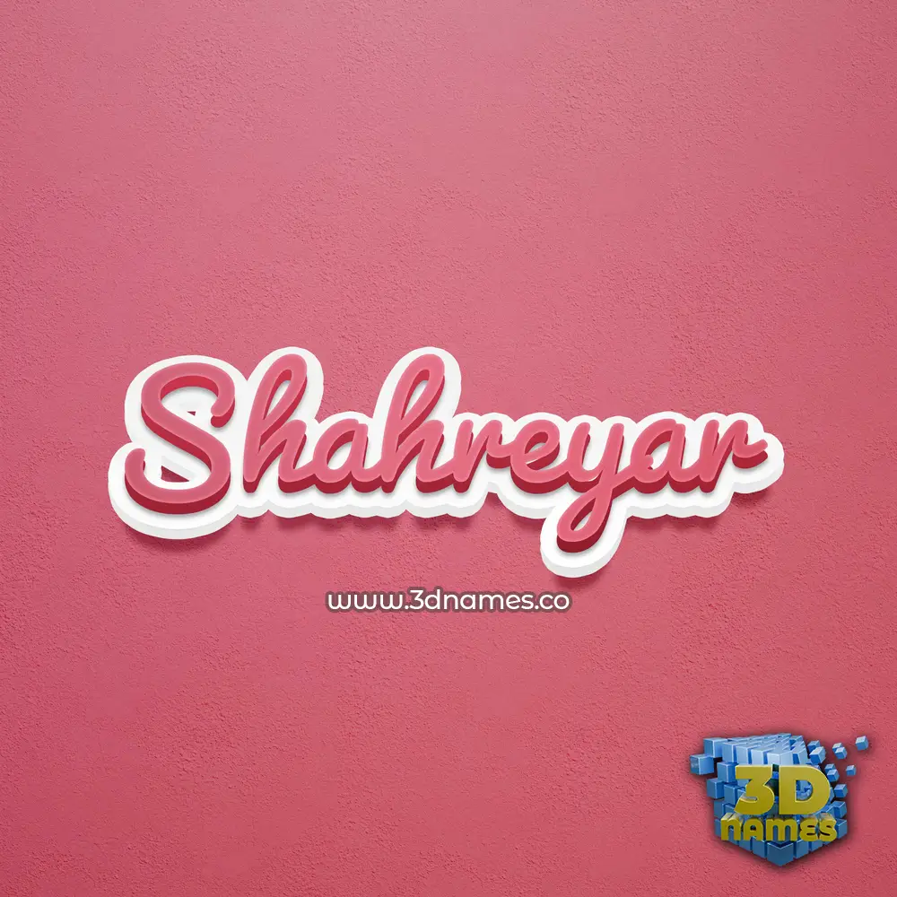 shahreyar in Red Scribble style - 3D name wallpaper