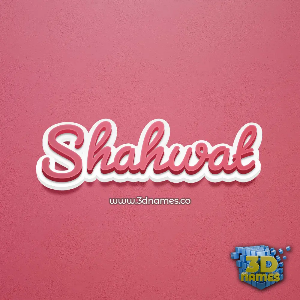 shahwat in Red Scribble style - 3D name wallpaper