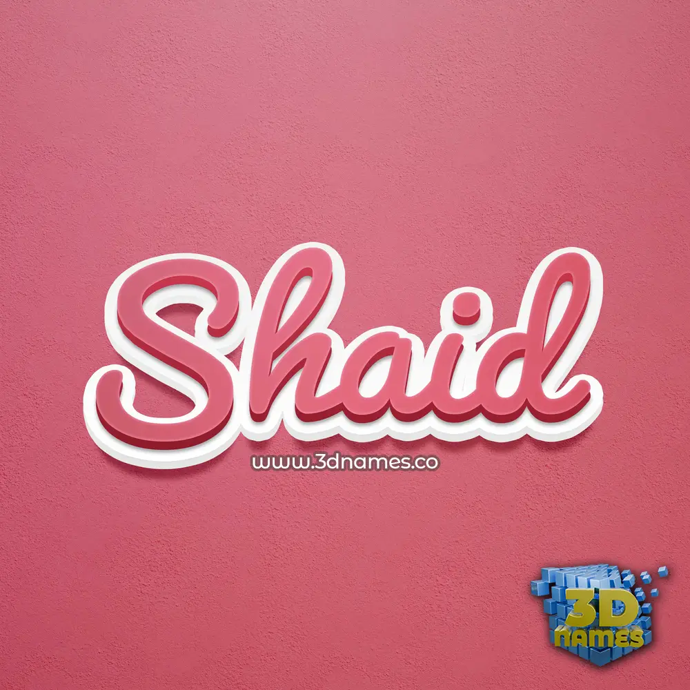 shaid in Red Scribble style - 3D name wallpaper shaid in Red Scribble style - 3D name wallpaper