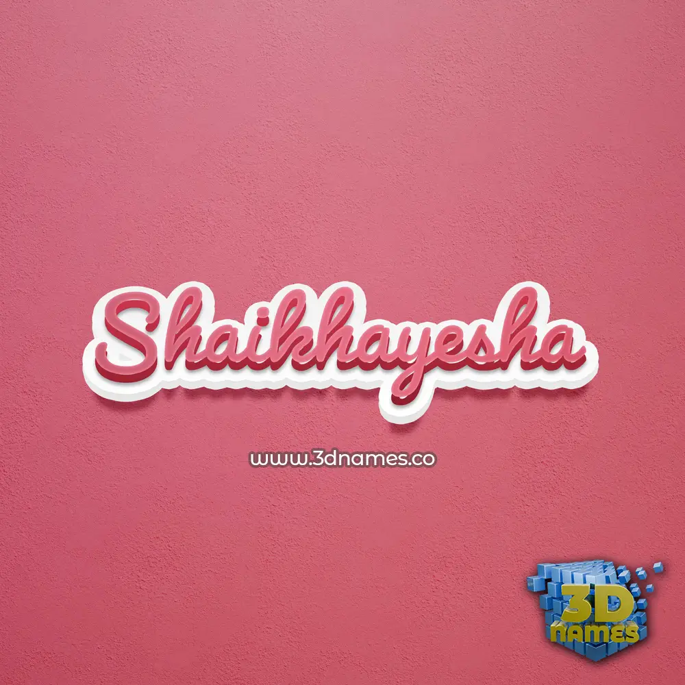 shaikhayesha in Red Scribble style - 3D name wallpaper