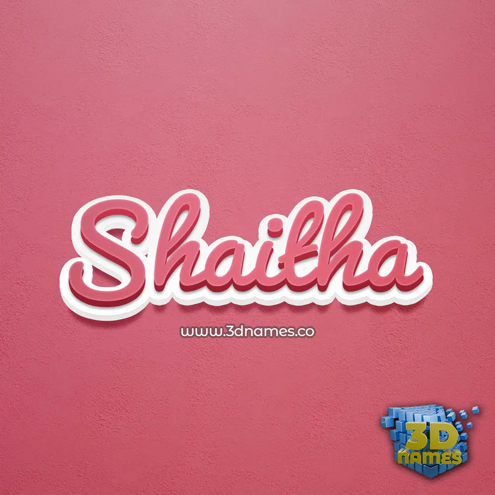 shaitha in Red Scribble style - 3D name wallpaper