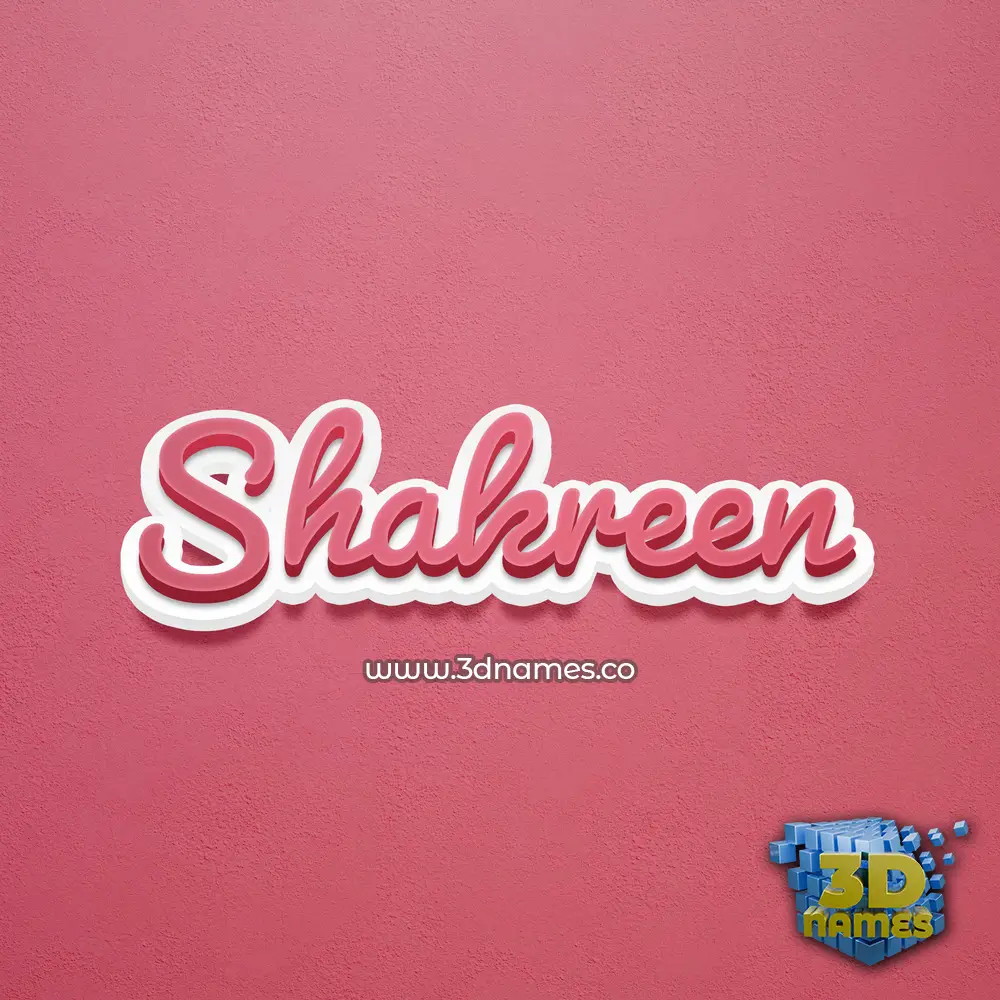 shakreen in Red Scribble style - 3D name wallpaper