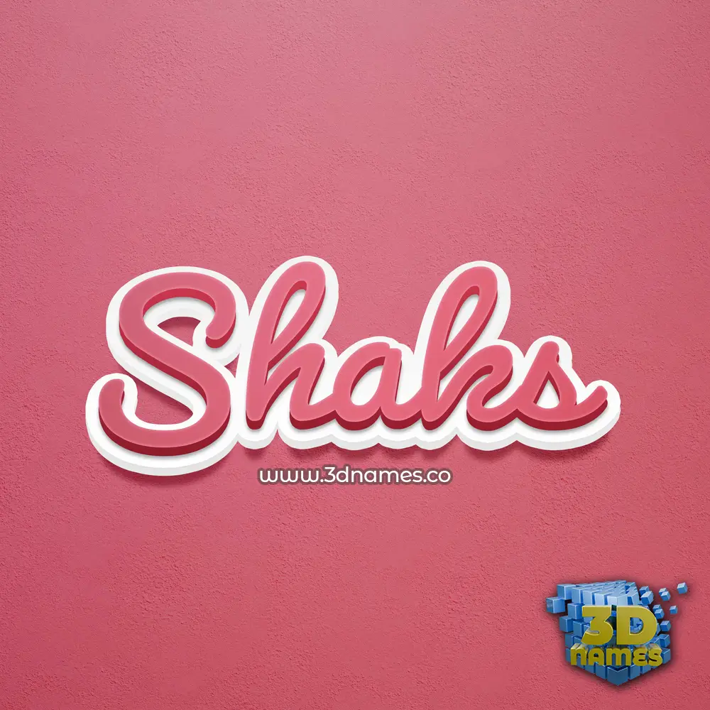 shaks in Red Scribble style - 3D name wallpaper