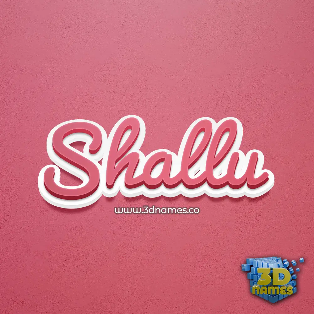 shallu in Red Scribble style - 3D name wallpaper