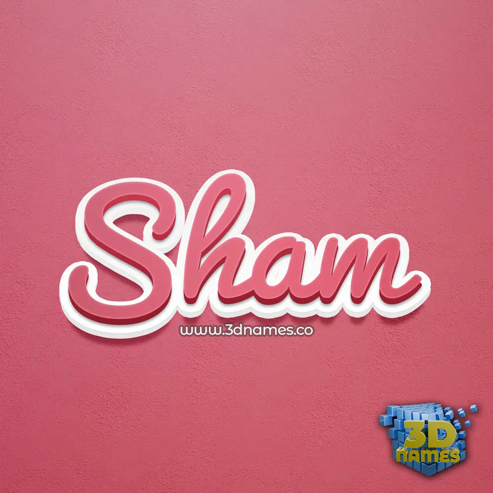 sham in Red Scribble style - 3D name wallpaper sham in Red Scribble style - 3D name wallpaper