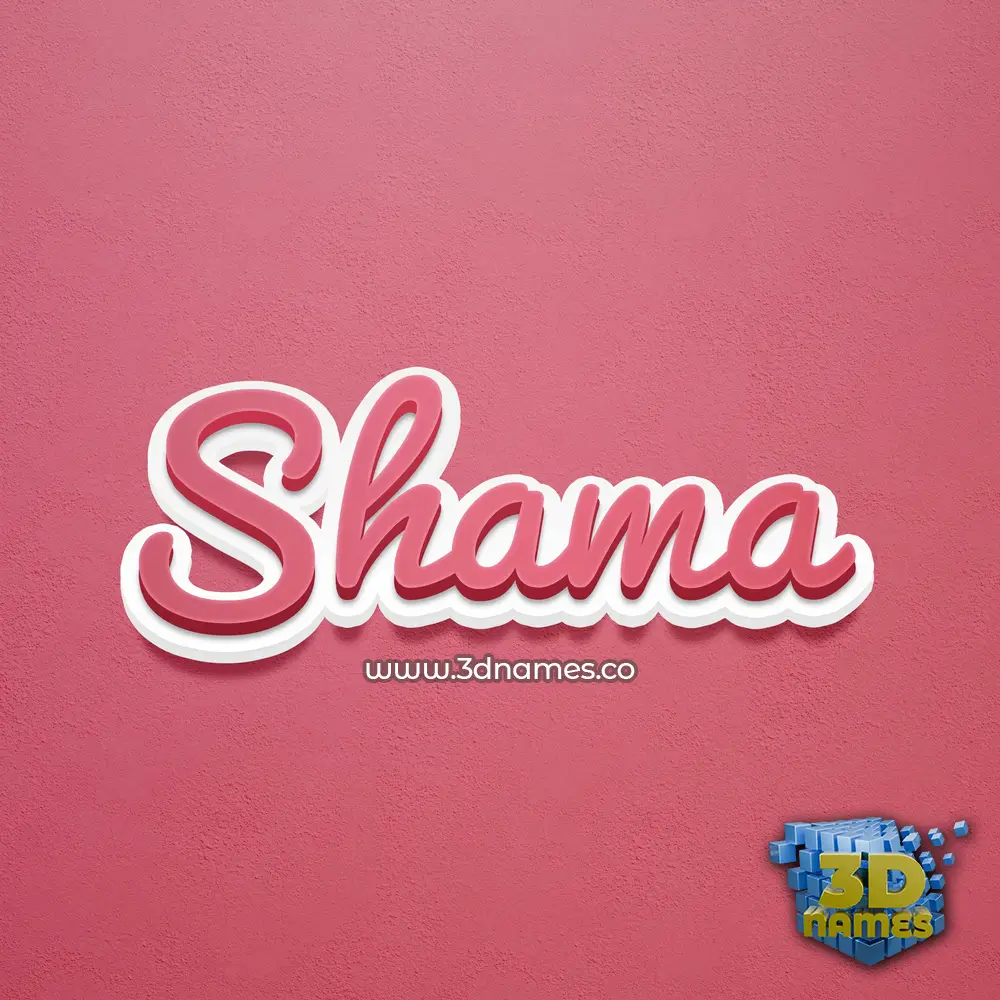 shama in Red Scribble style - 3D name wallpaper