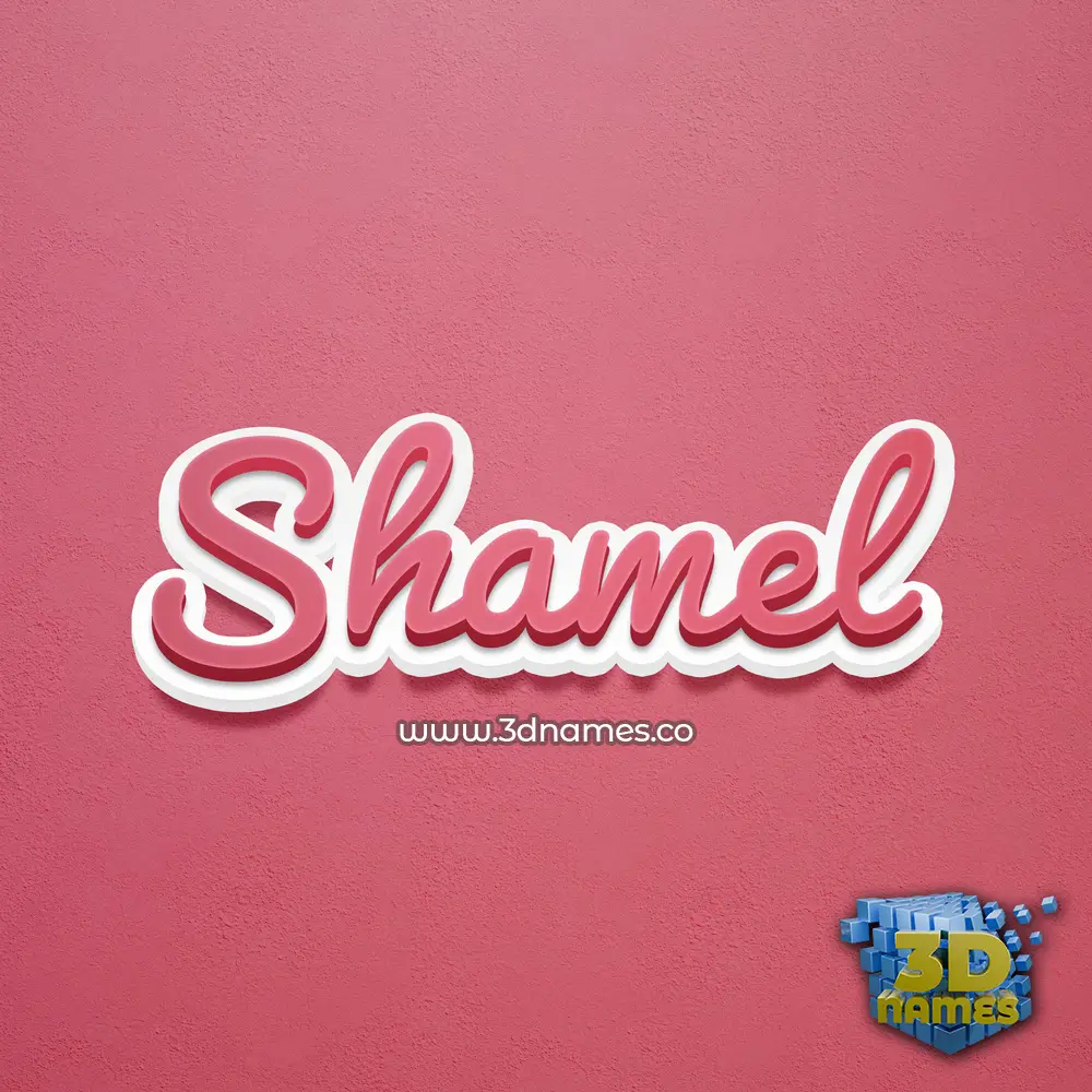 shamel in Red Scribble style - 3D name wallpaper