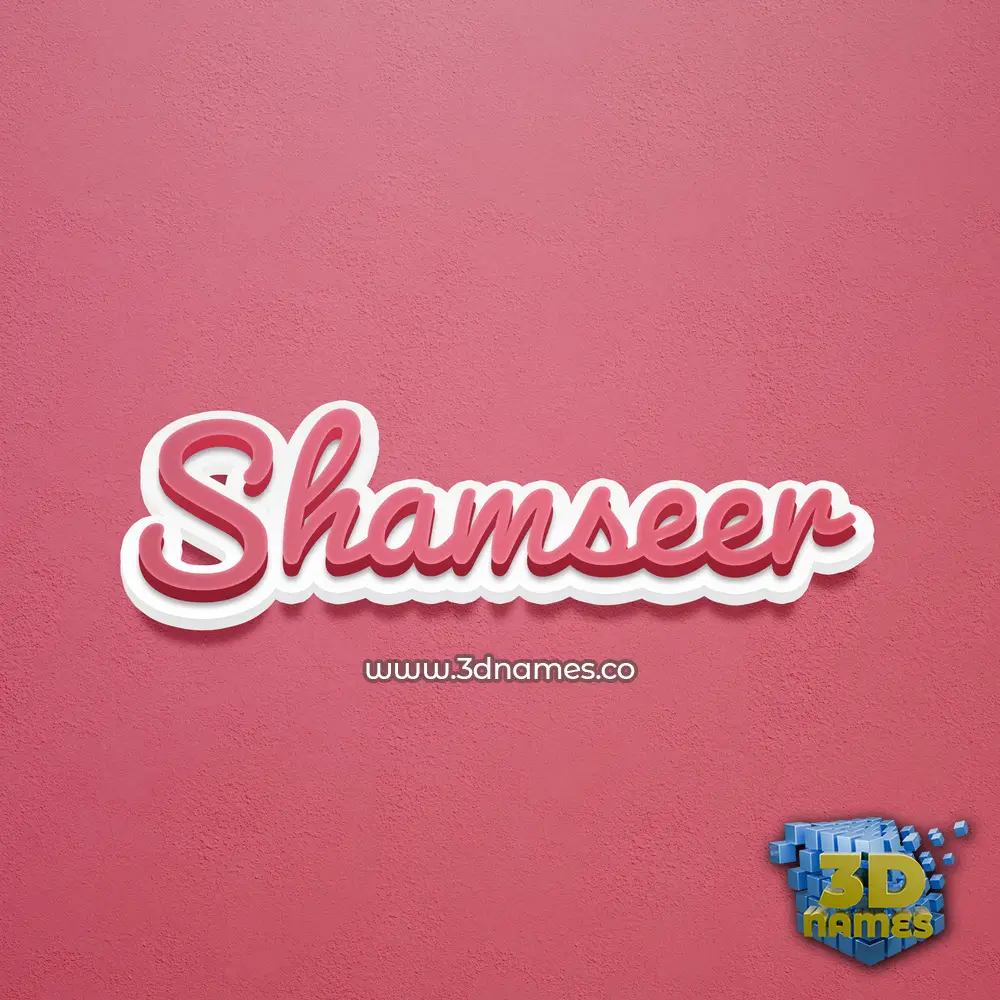 shamseer in Red Scribble style - 3D name wallpaper