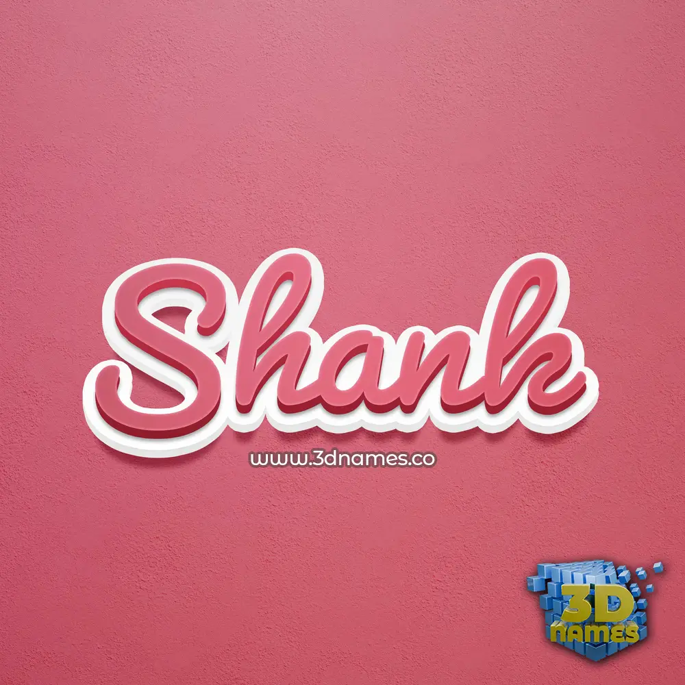 shank in Red Scribble style - 3D name wallpaper