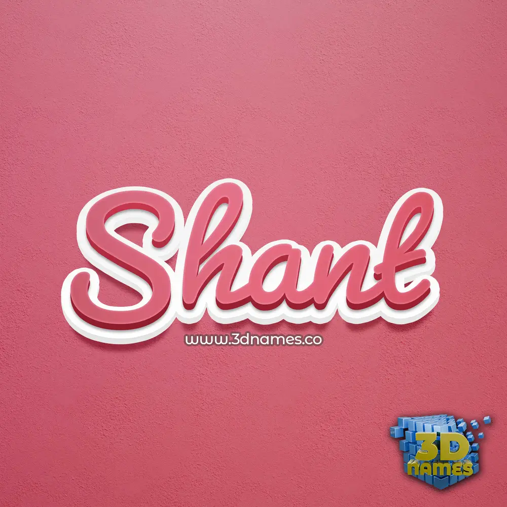 shant in Red Scribble style - 3D name wallpaper