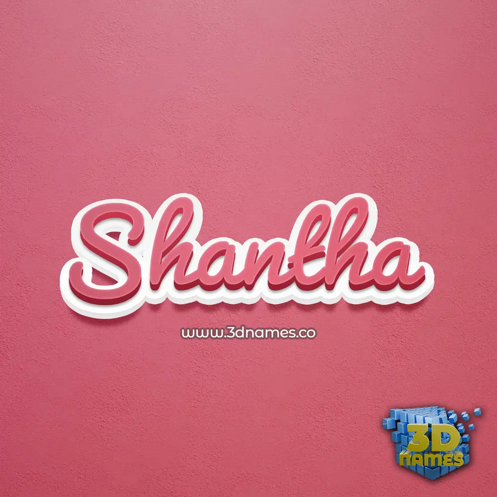 shantha in Red Scribble style - 3D name wallpaper