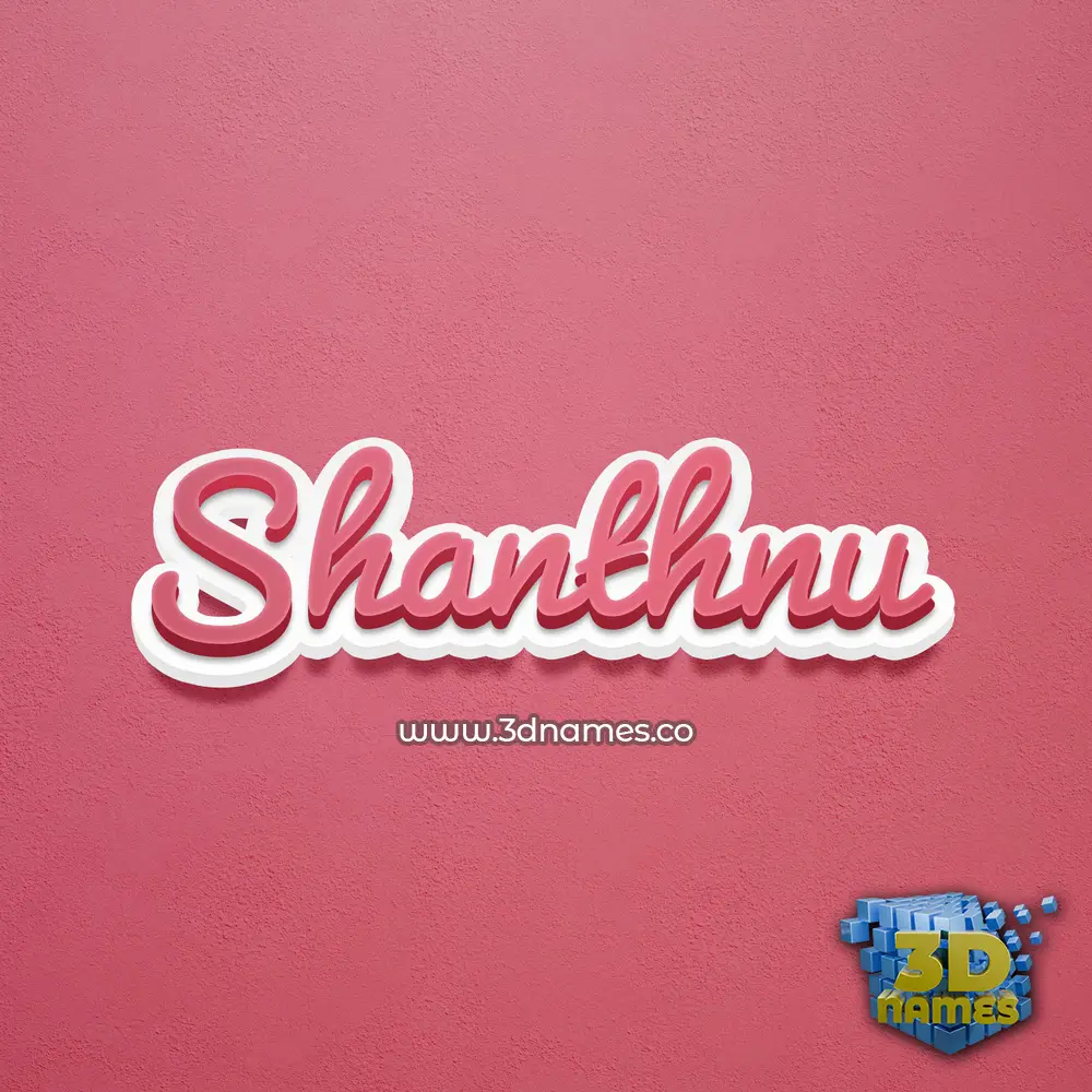 shanthnu in Red Scribble style - 3D name wallpaper