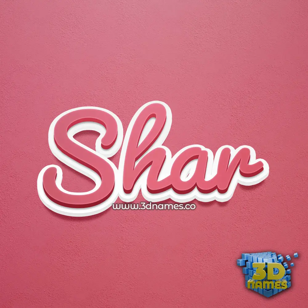shar in Red Scribble style - 3D name wallpaper