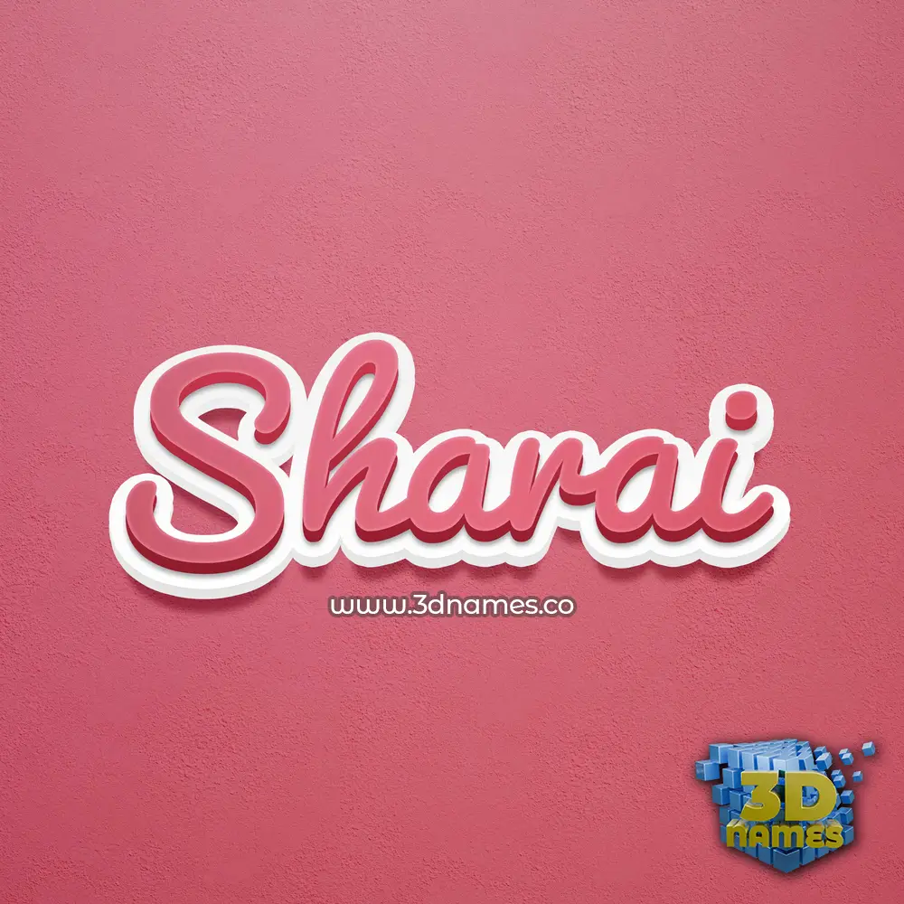 sharai in Red Scribble style - 3D name wallpaper