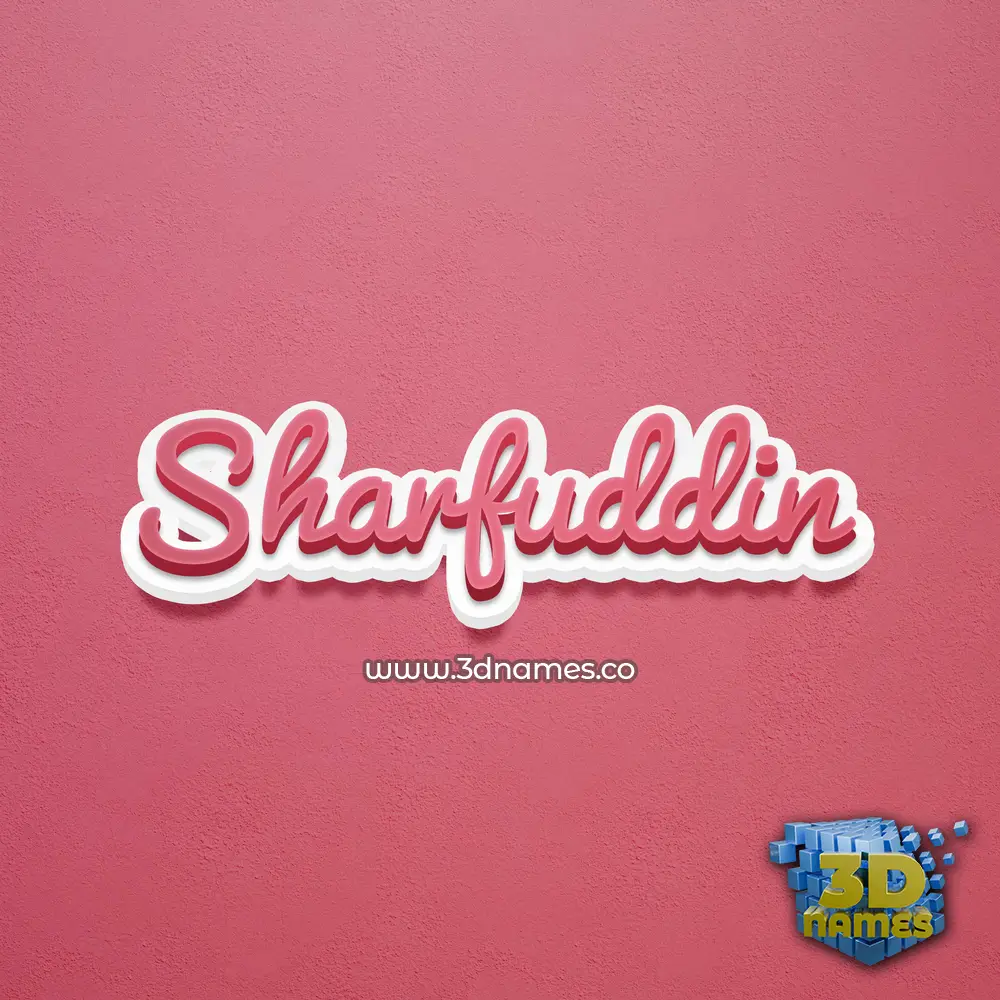 sharfuddin in Red Scribble style - 3D name wallpaper