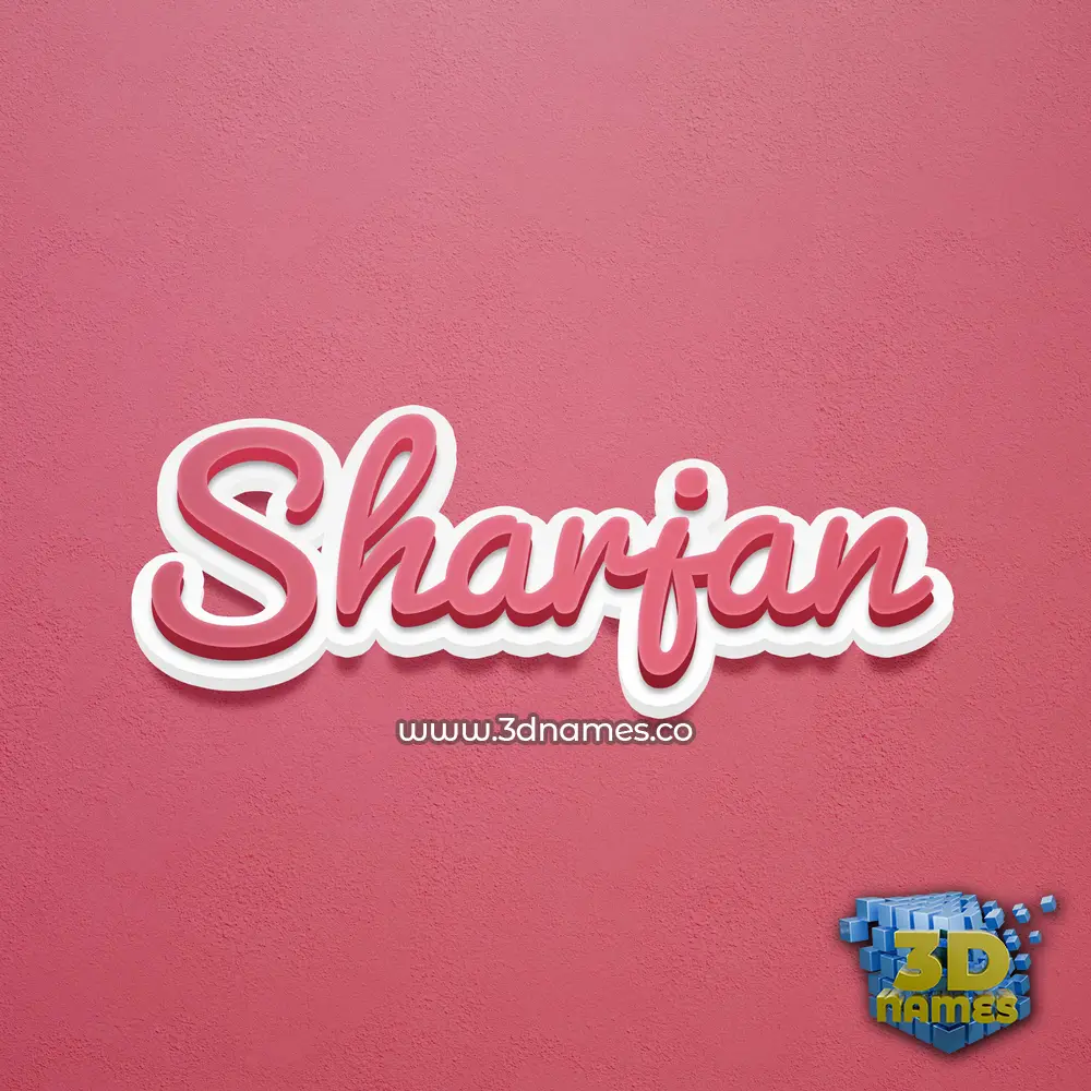 sharjan in Red Scribble style - 3D name wallpaper
