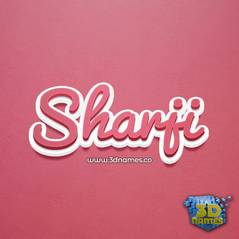 sharji in Red Scribble style - 3D name wallpaper