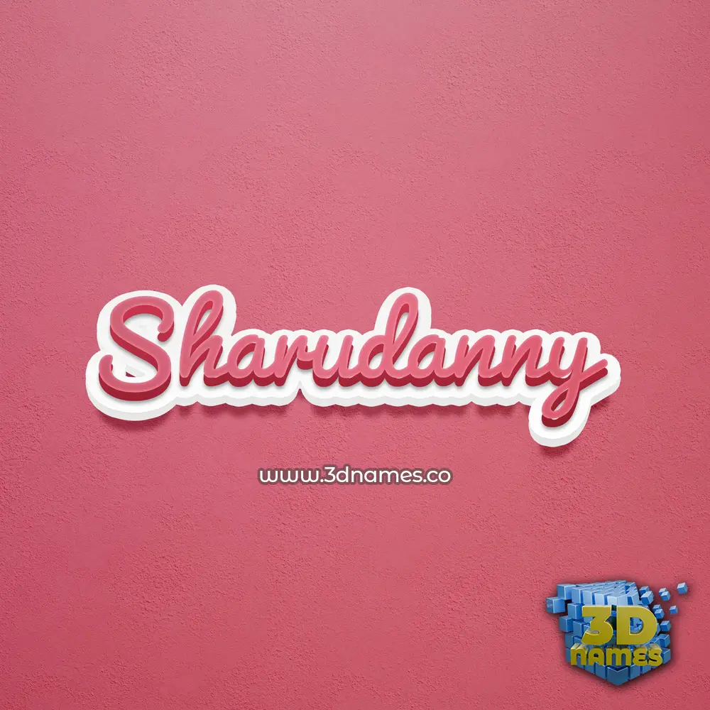 sharudanny in Red Scribble style - 3D name wallpaper