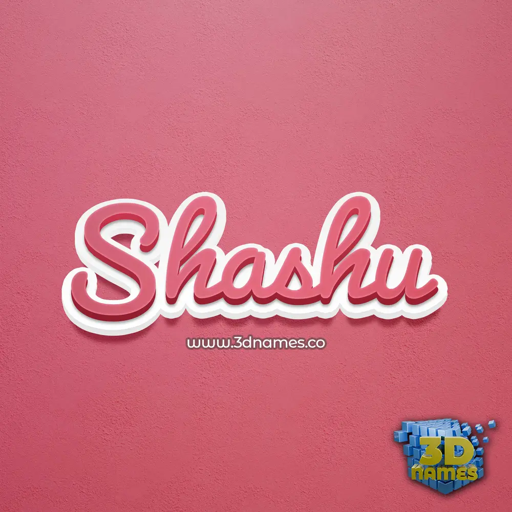 shashu in Red Scribble style - 3D name wallpaper