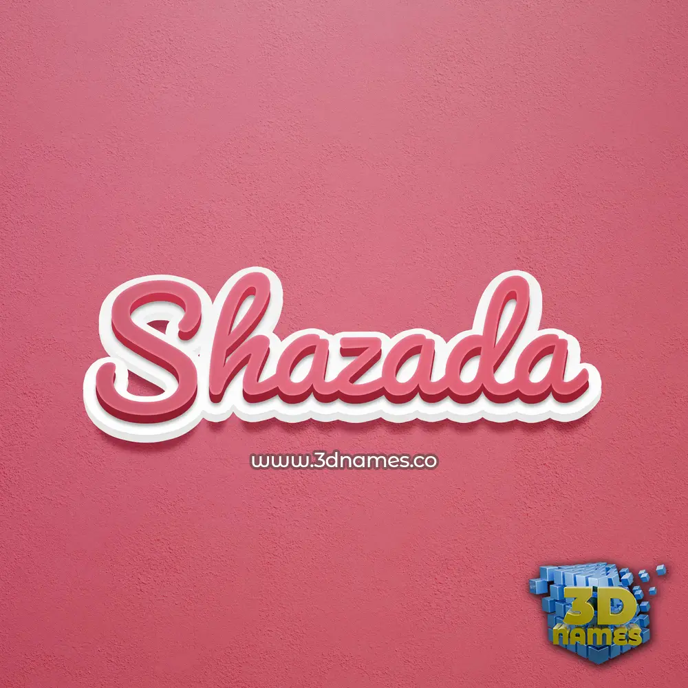 shazada in Red Scribble style - 3D name wallpaper