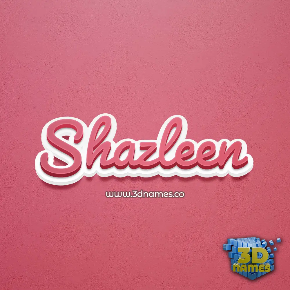 shazleen in Red Scribble style - 3D name wallpaper