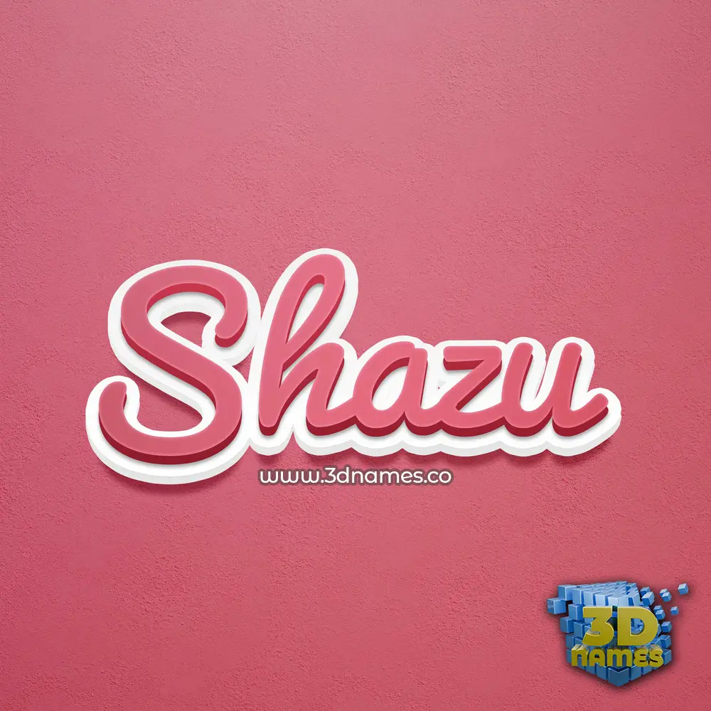 shazu in Red Scribble style - 3D name wallpaper