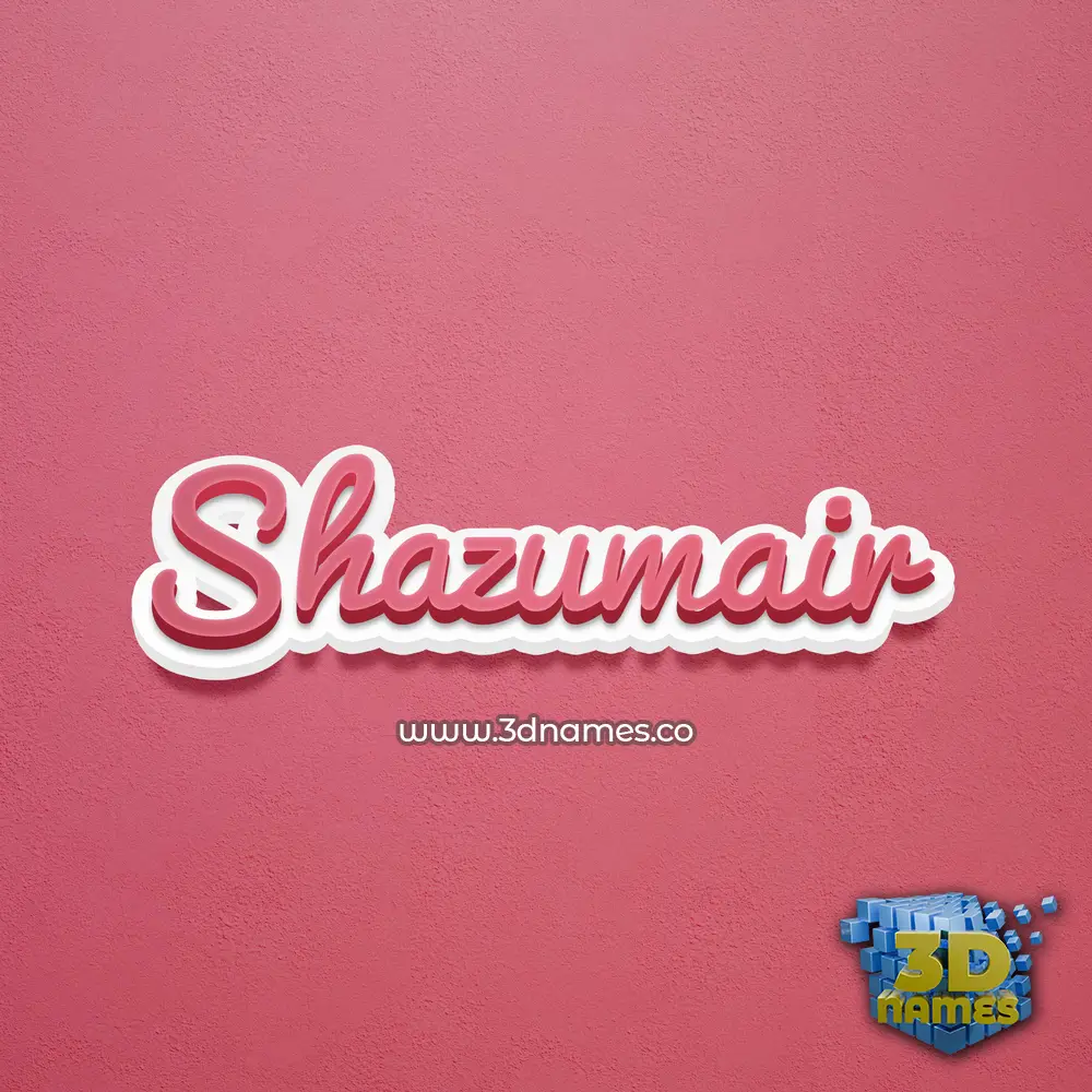 shazumair in Red Scribble style - 3D name wallpaper