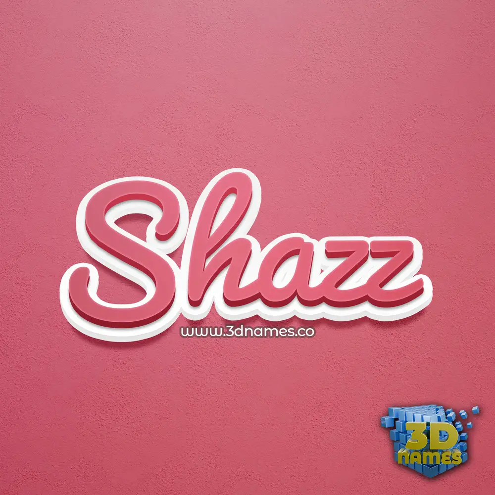 shazz in Red Scribble style - 3D name wallpaper