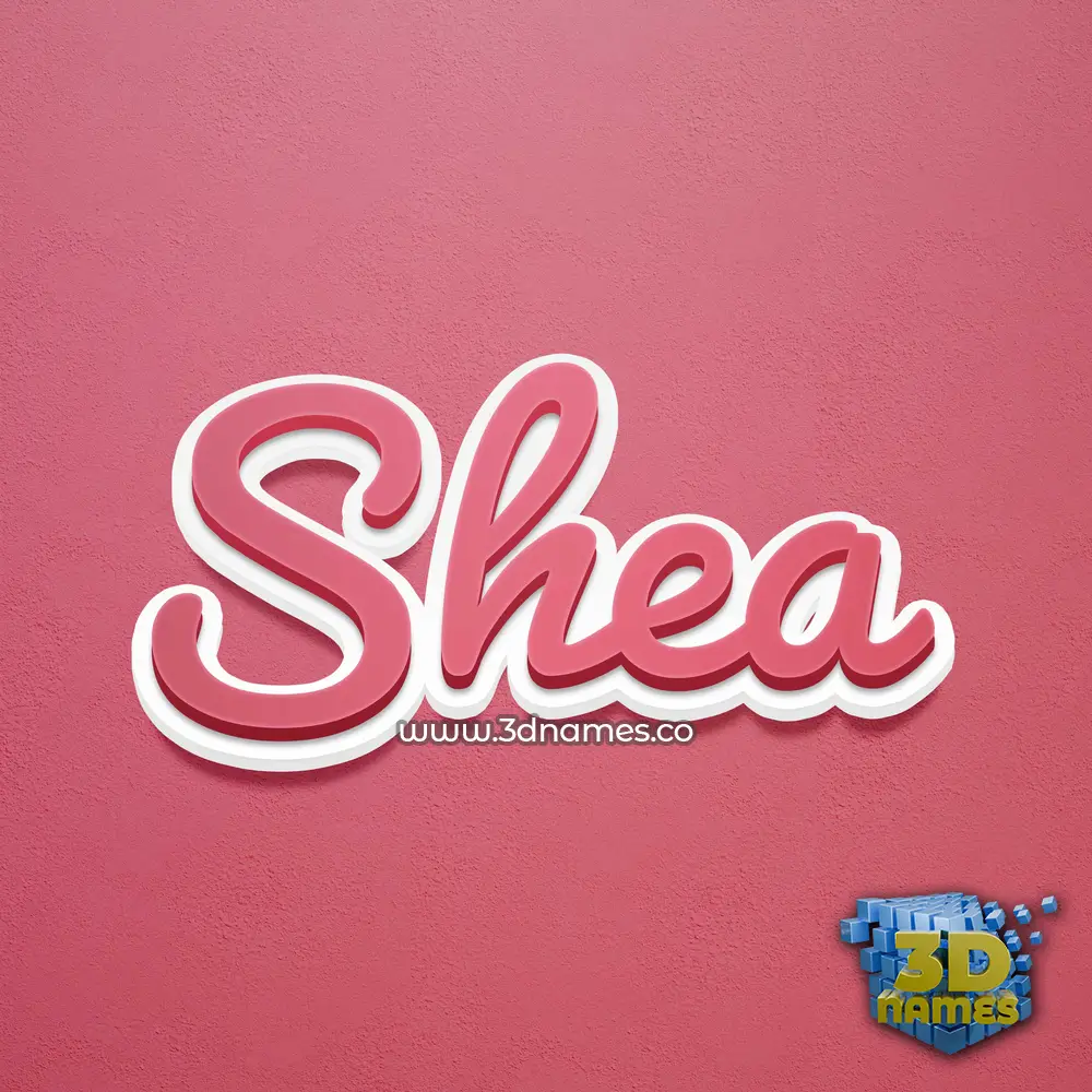shea in Red Scribble style - 3D name wallpaper
