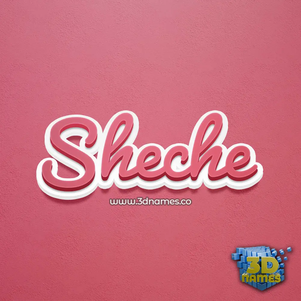 sheche in Red Scribble style - 3D name wallpaper