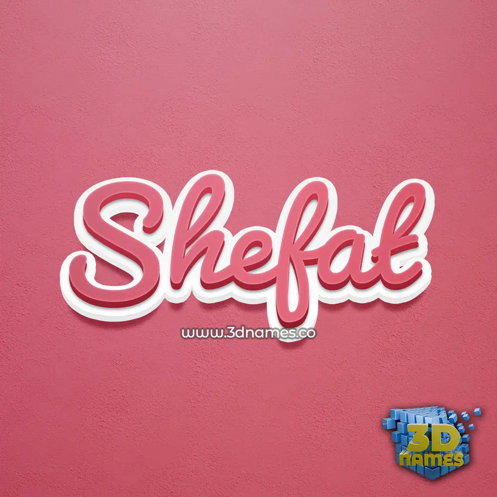 shefat in Red Scribble style - 3D name wallpaper
