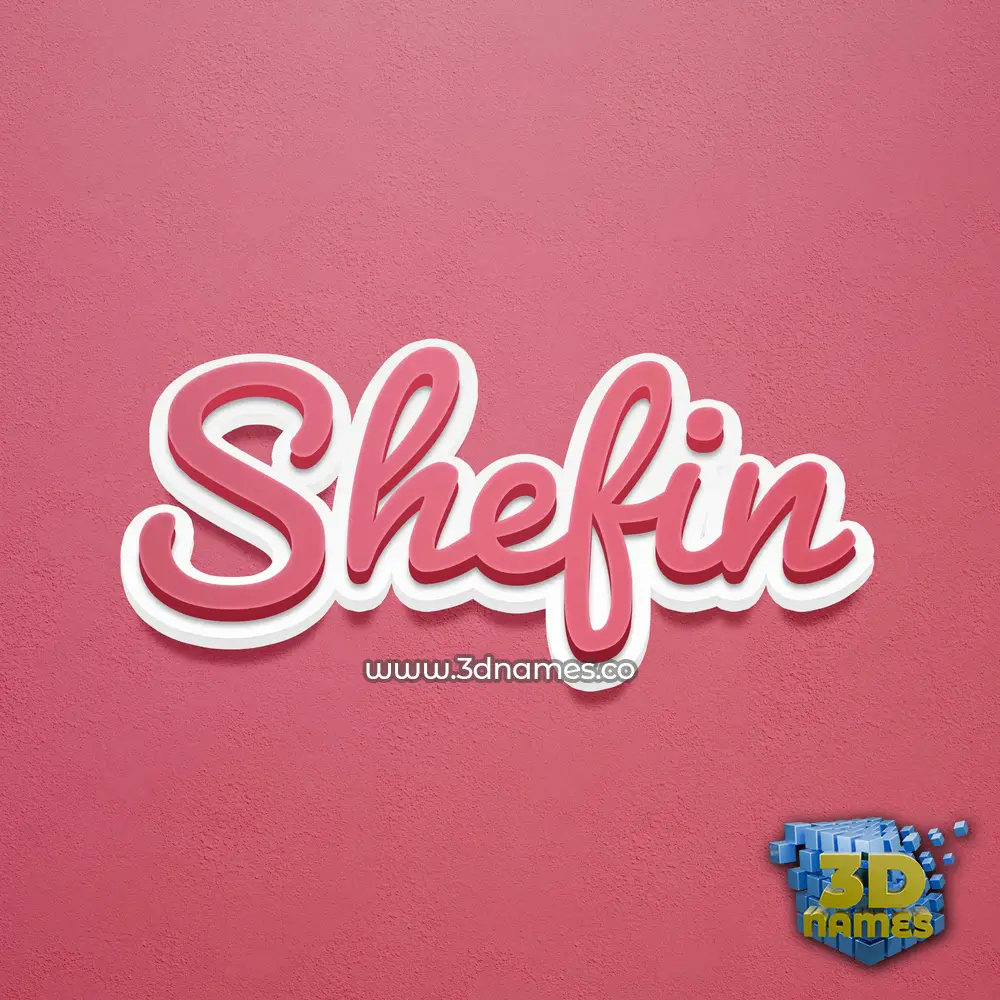 shefin in Red Scribble style - 3D name wallpaper