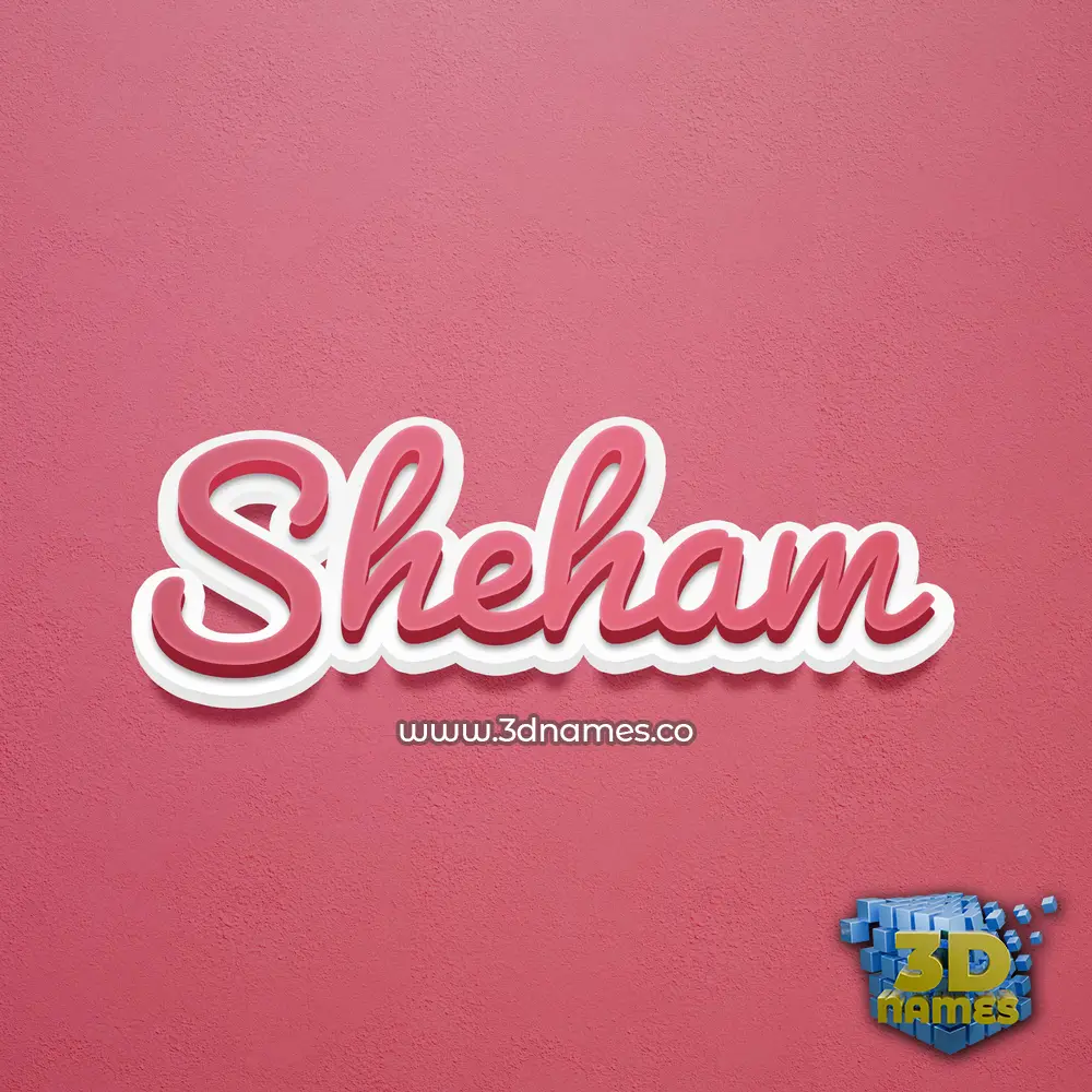 sheham in Red Scribble style - 3D name wallpaper
