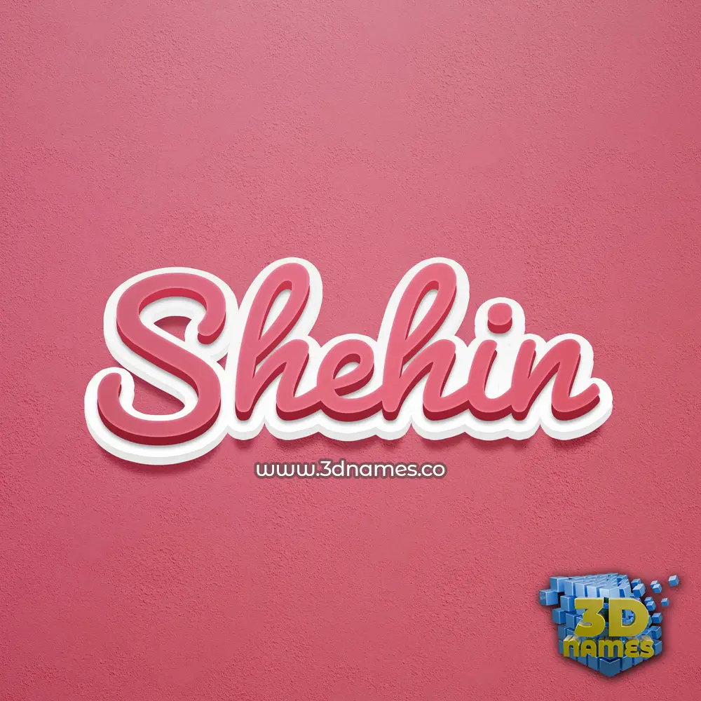 shehin in Red Scribble style - 3D name wallpaper