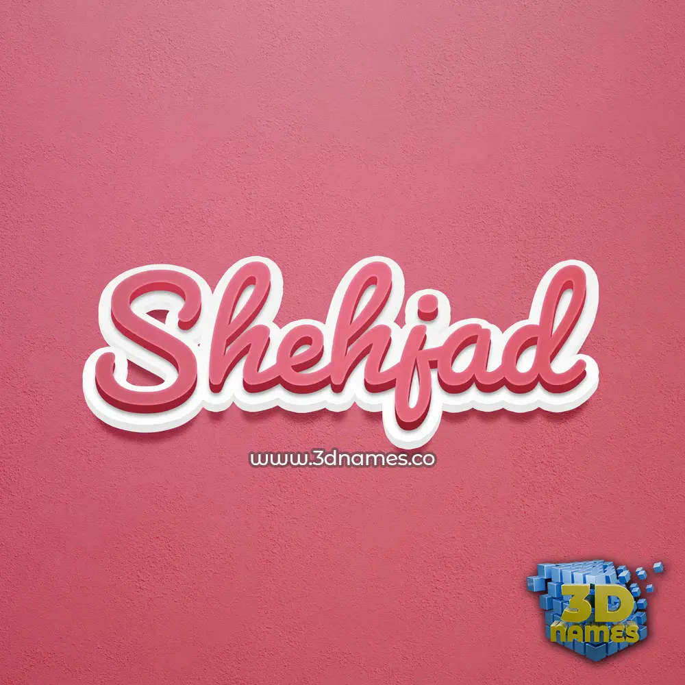 shehjad in Red Scribble style - 3D name wallpaper
