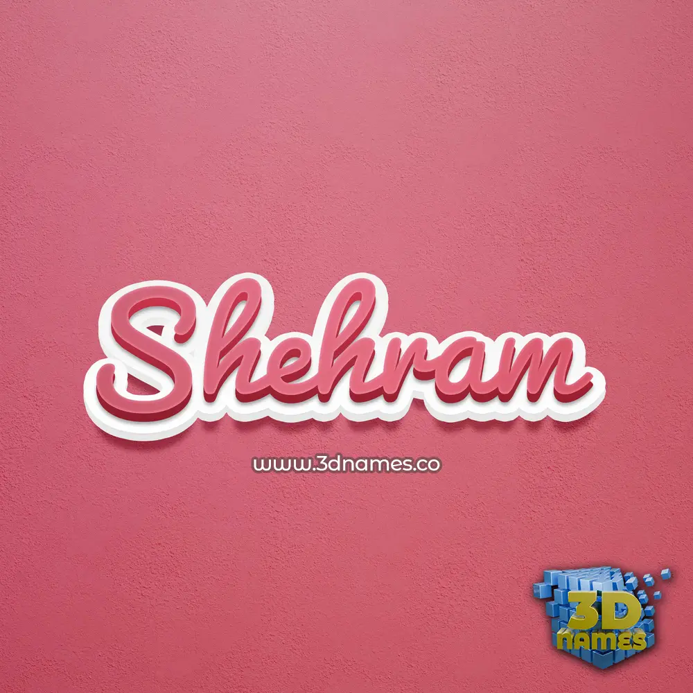 shehram in Red Scribble style - 3D name wallpaper