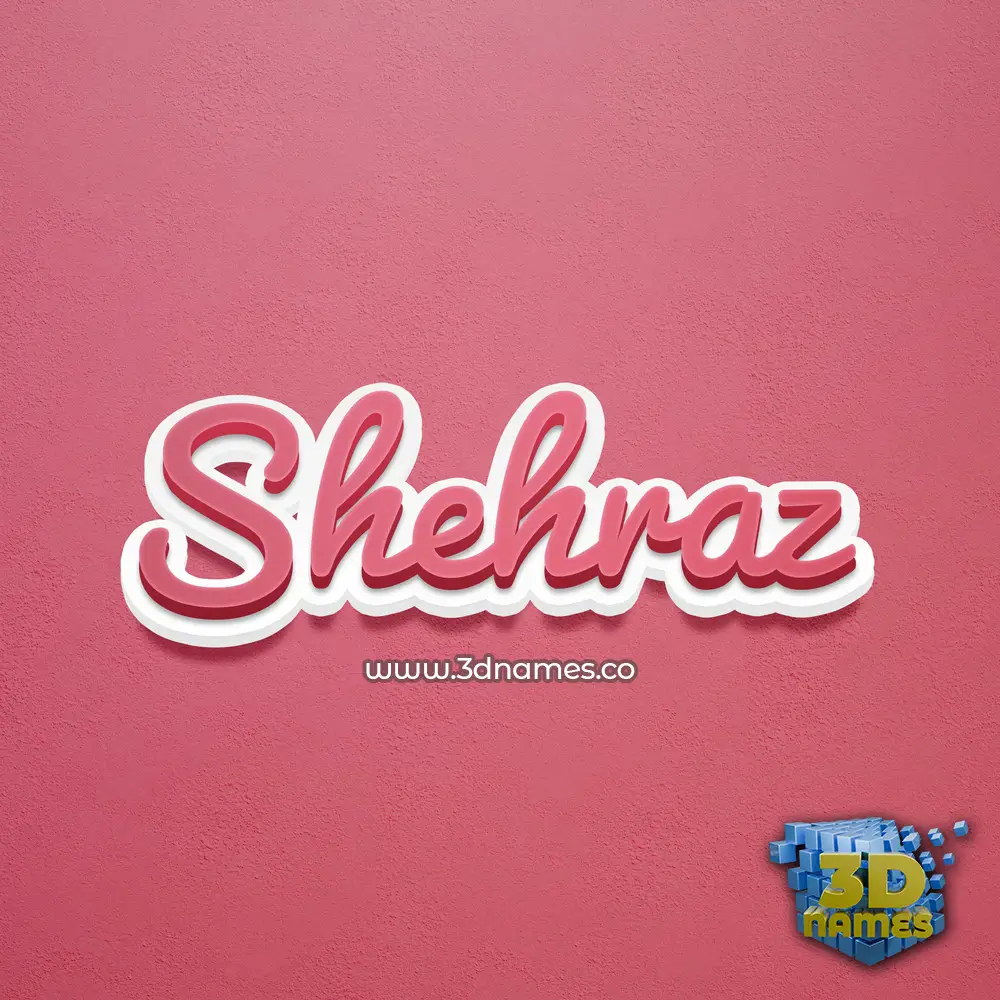 shehraz in Red Scribble style - 3D name wallpaper
