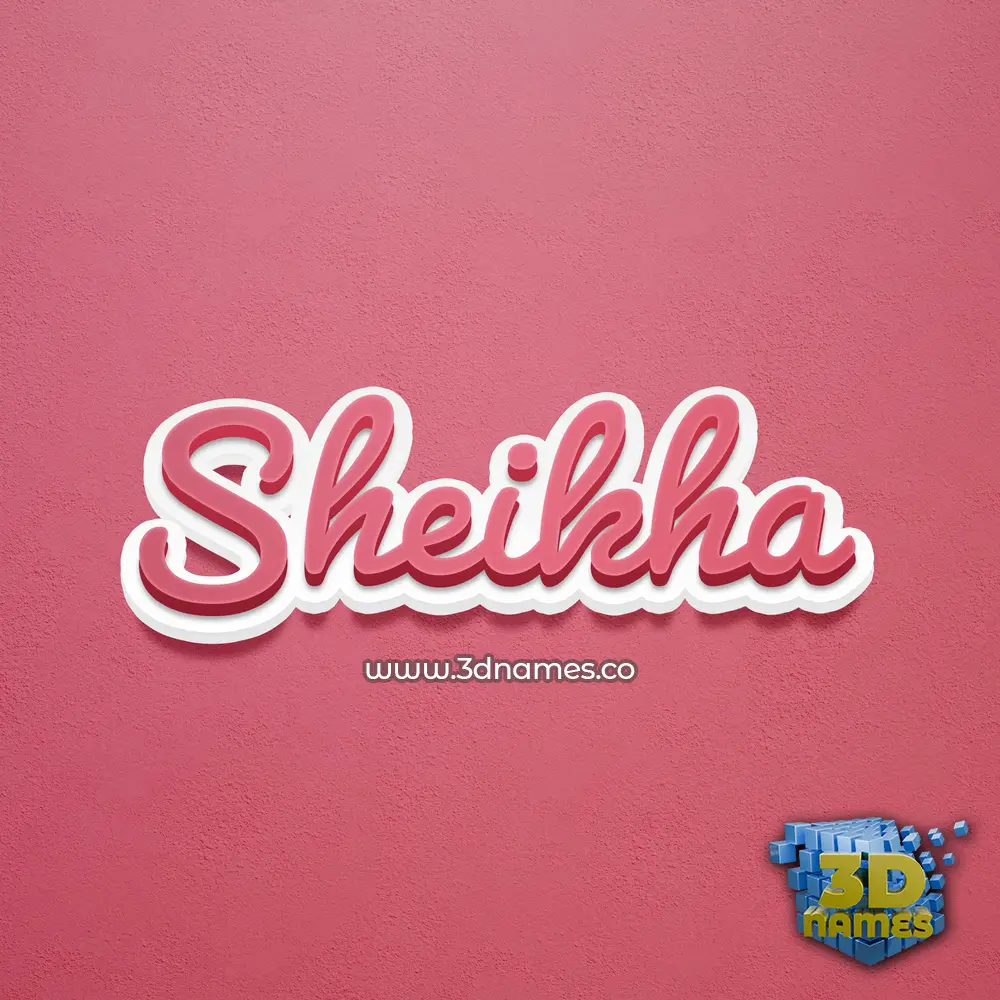 sheikha in Red Scribble style - 3D name wallpaper