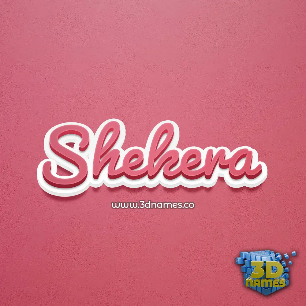 shekera in Red Scribble style - 3D name wallpaper
