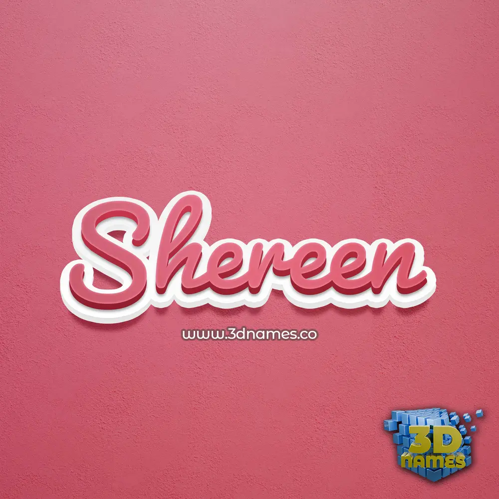 shereen in Red Scribble style - 3D name wallpaper