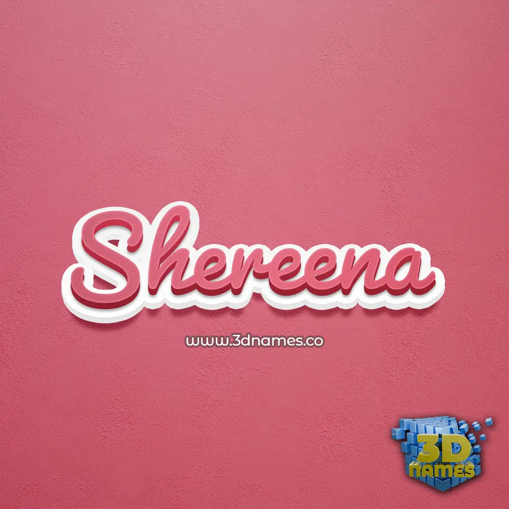 shereena in Red Scribble style - 3D name wallpaper
