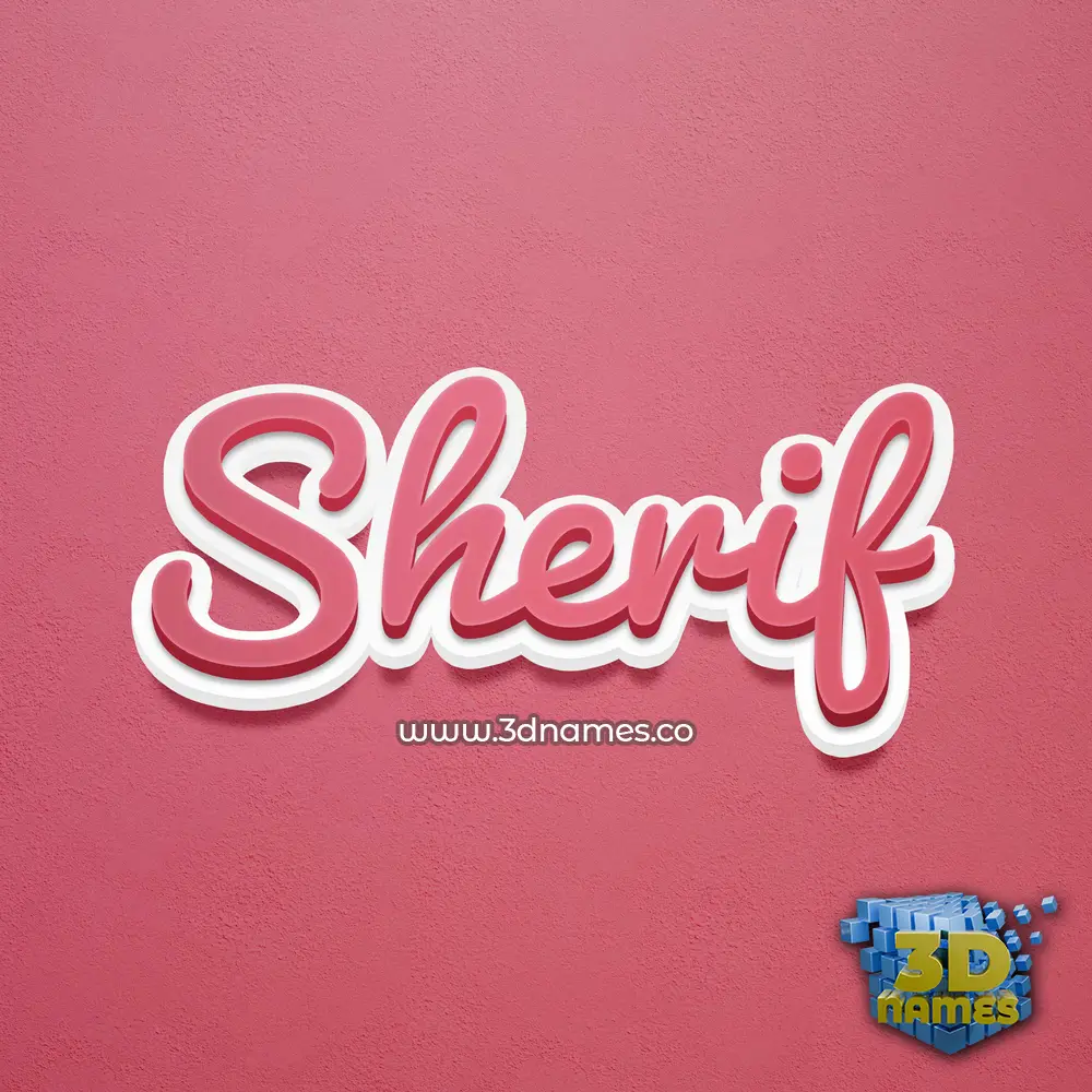 sherif in Red Scribble style - 3D name wallpaper
