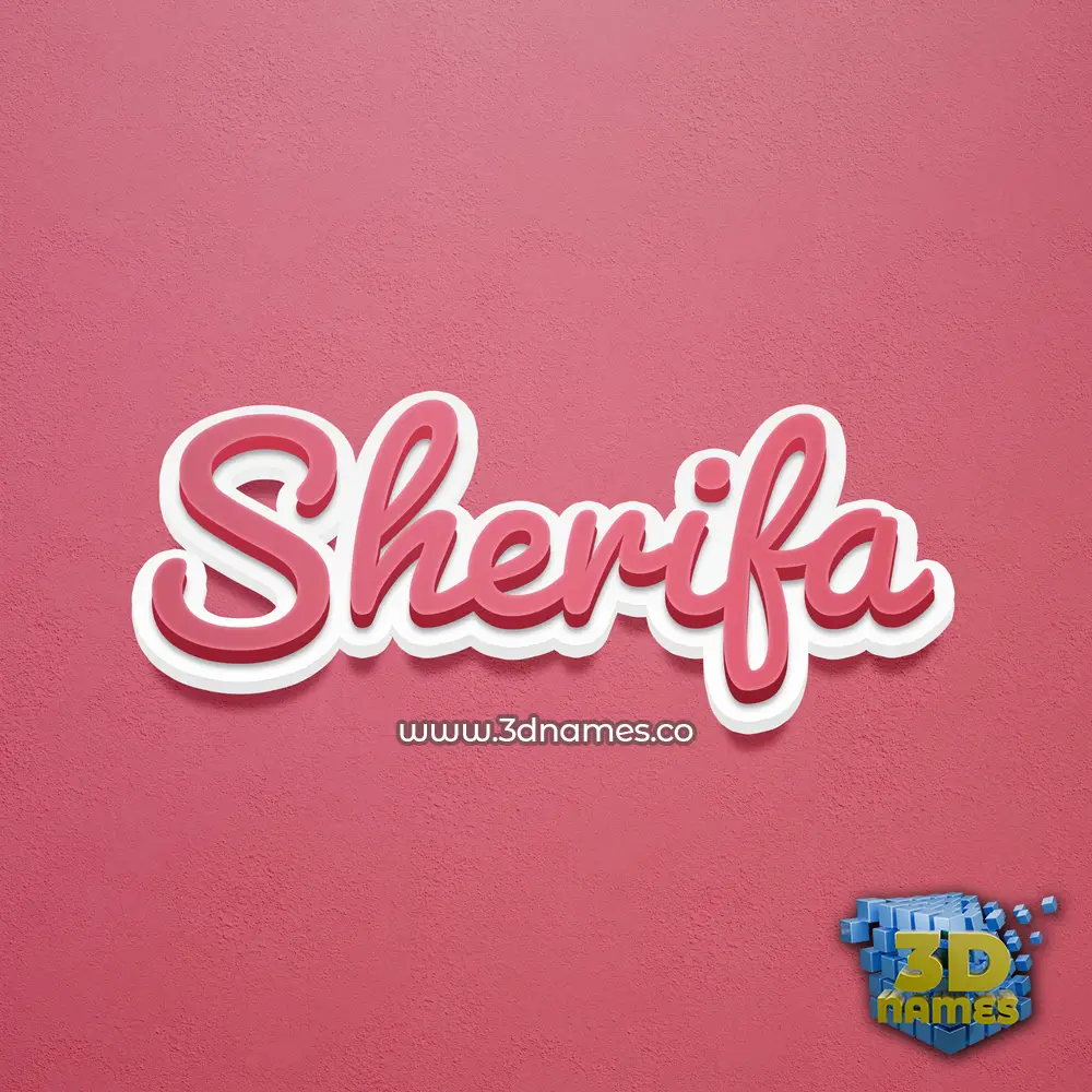 sherifa in Red Scribble style - 3D name wallpaper