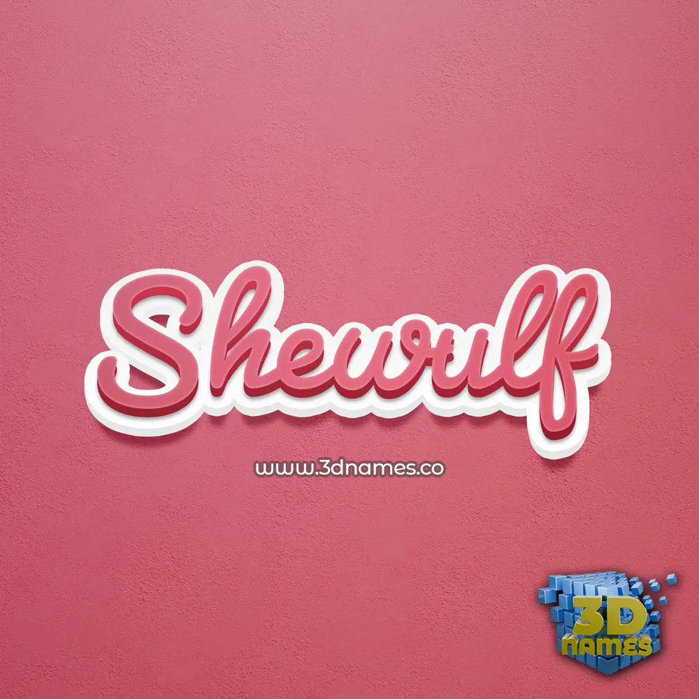 shewulf in Red Scribble style - 3D name wallpaper shewulf in Red Scribble style - 3D name wallpaper