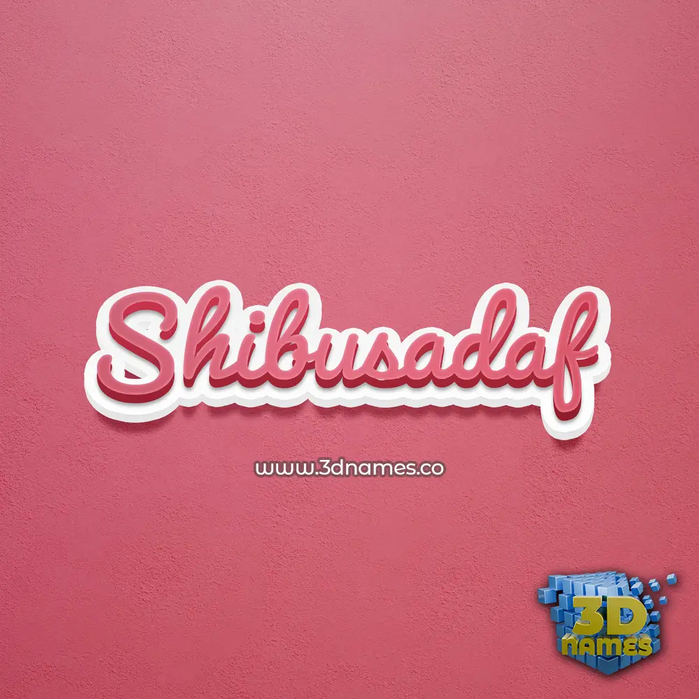 shibusadaf in Red Scribble style - 3D name wallpaper