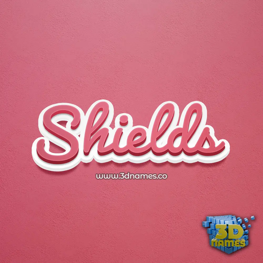 shields in Red Scribble style - 3D name wallpaper